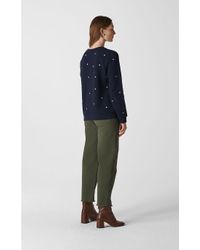 whistles heart embroidered sweatshirt