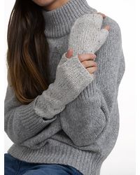 White + Warren - Gray Cashmere Donegal Arm Warmer - Lyst