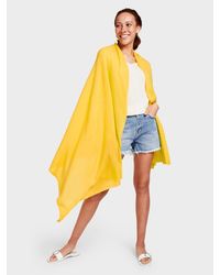 White + Warren Yellow Cashmere Travel Wrap