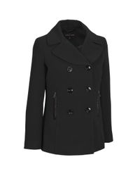 black rivet wool coat