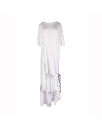 WEN PAN White Asymmetrical T-shirt Dress