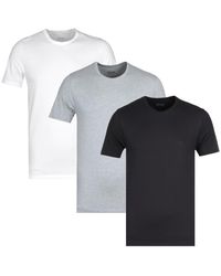 BOSS by HUGO BOSS Cotton 3 Pack Black, White & Grey Crew Neck T-shirts for  Men - Lyst