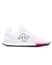 New Balance Ms247 White & Neon Pink Trainers for Men - Lyst