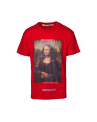 Off-White c/o Virgil Abloh - Red Mona Lisa Arrows T-shirt for Men - Lyst