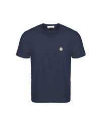 Stone Island - Blue Patch Logo T-shirt for Men - Lyst