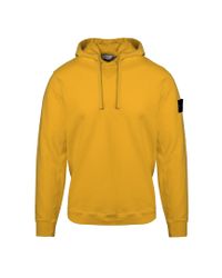 Stone Island - Yellow Double Neck Hoodie for Men - Lyst