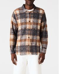 Stussy Plaid Knit Shirt in Brown for Men | Lyst