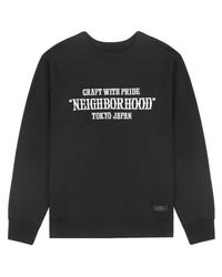 Neighborhood Black Embroidered Logo Crewneck Sweatshirt for men