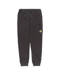 Stone Island Black Logo Patch Sweatpants for men