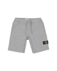 Stone Island - Gray French Terry Pocket Shorts for Men - Lyst