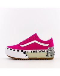 logo stacked old skool stacked pink