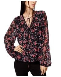 Nanette Lepore Black Floral-print Top