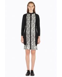 Yigal Azrouël - Black Pleated Branches Print Dress - Lyst