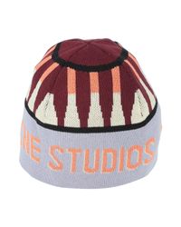 CappelloAcne Studios in Cotone di colore Rosso | Lyst