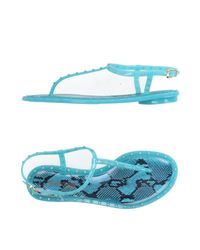 Roberto Cavalli Blue Toe Post Sandal
