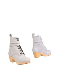 Swedish Hasbeens Gray Ankle Boots
