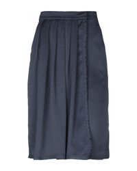 Department 5 Synthetic Knee Length Skirt in Dark Blue (Blue) - Lyst