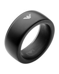 Emporio Armani Ring in Black for Men - Lyst