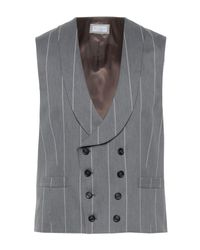 gray double breasted vest