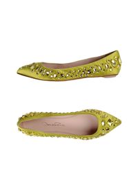 Oscar de la Renta Green Ballet Flats