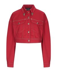 Red Jean & Denim Jackets for Women - Lyst