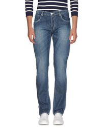 E.MARINELLA Blue Denim Trousers for men