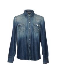 Care Label Blue Denim Shirts for men