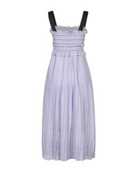 Three Floor Purple 3/4 Length Dress