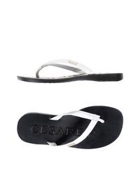 Cesare Paciotti White Toe Post Sandal