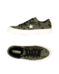 Sneakers & Tennis basses Cuir Converse en coloris Vert - Lyst Sneakers & Tennis basses Cuir Converse en coloris Vert - Lyst