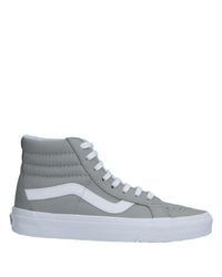 grey and black high top vans