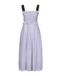Three Floor Purple 3/4 Length Dress