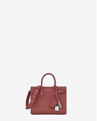 Saint Laurent - Pink Nano Sac De Jour Souple Bag In Dark Rose Grained Leather - Lyst