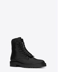 Saint Laurent - Black William Front Zip Boot In Leather for Men - Lyst