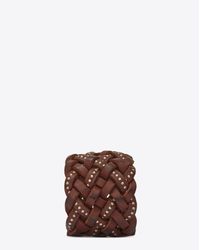 Saint Laurent Brown Leather Bracelets