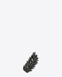 Saint Laurent - Two-finger Ring In Metal And Black Crystals - Lyst