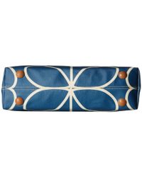 Orla Kiely Cotton Giant Linear Stem Classic Zip Shoulder Bag In Marine Blue Lyst