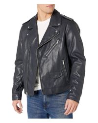 dkny blue leather jacket