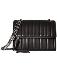 Rebecca Minkoff Black Dylan Flap Shoulder (grey) Shoulder Handbags
