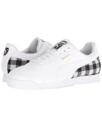puma roma leather flannel