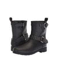 hunter studded biker boots