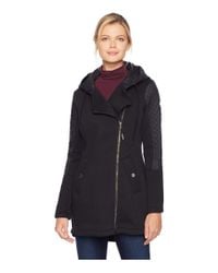 MICHAEL Michael Kors Cotton Zip Front/zip Back Hooded Knit Coat A320673gz ( black) Coat - Lyst