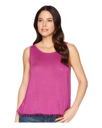 Three Dots Purple Vintage Jersey Swing Top
