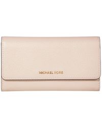 Michael Kors Michael Pebble Leather Trifold Wallet in Soft Pink (Pink) -  Lyst