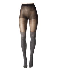 Pretty Polly Black Secret Socks Marl Tights