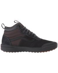 vans ultrarange hi peat black shoes