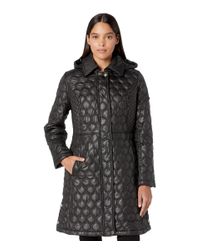 via spiga metallic hooded packable down coat