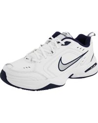 Nike Leather Air Monarch Iv Cross Training Shoes In Navy Blue For Men Lyst