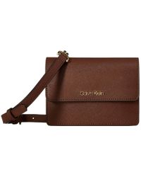 calvin klein hayden saffiano leather crossbody