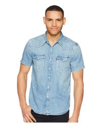 Levi's Premium Premium Barstow Western Short Sleeve Denim Shirt in Light  Marble (Blue) for Men - Lyst